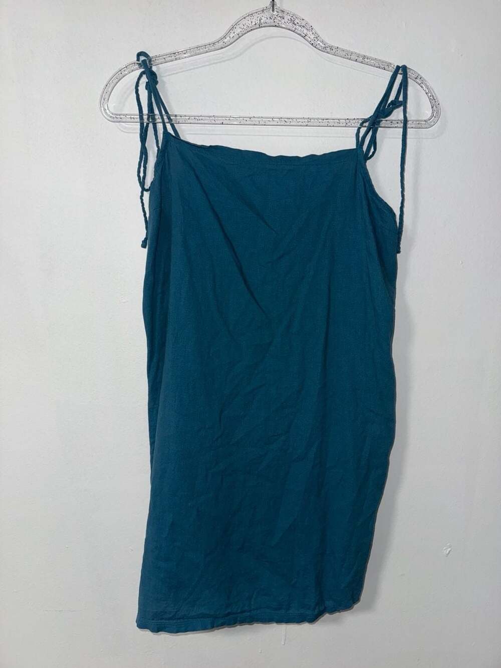 Vitamin A Teal Green Spaghetti Strap Tie Dress Size L